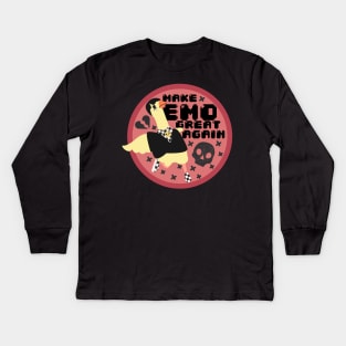 Make Emo Great Again Badge Kids Long Sleeve T-Shirt